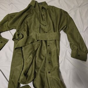 PrettyLittleThing Khaki Button-Up Shirt